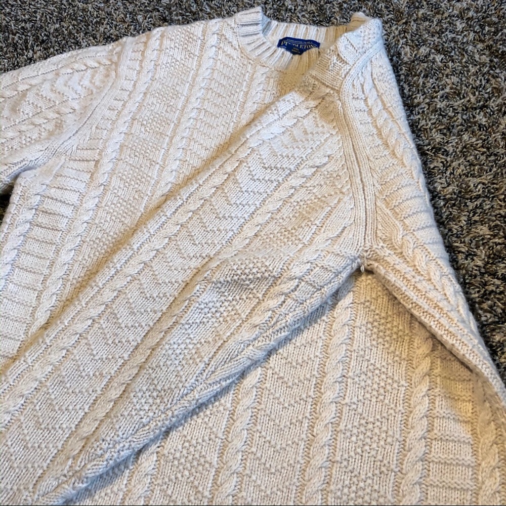 Pendleton Beige Cable Knit Sweater - Picture 6 of 8